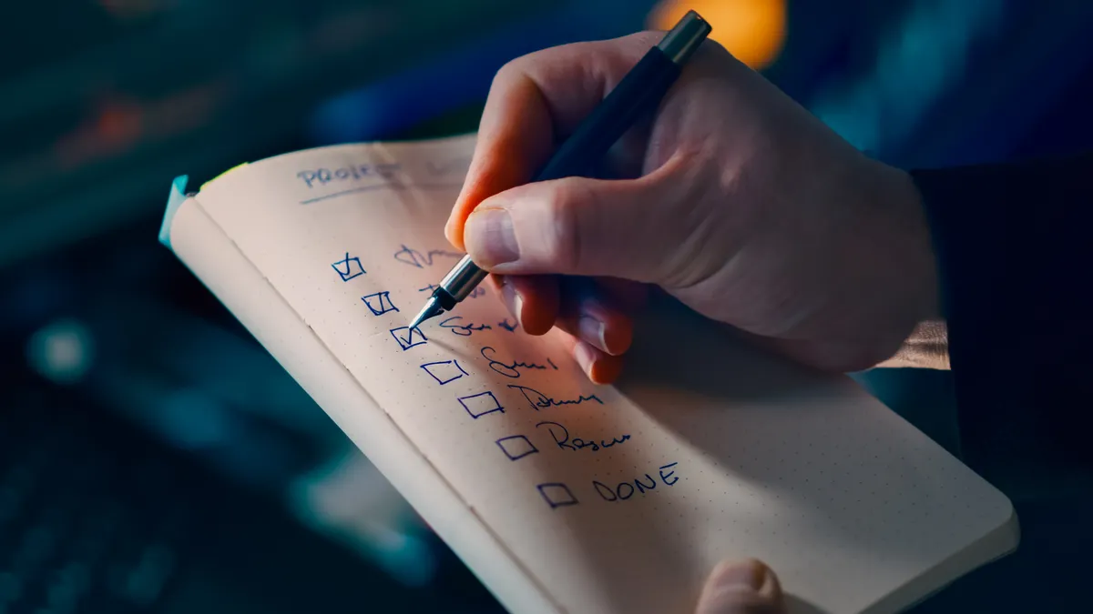 blogging workflow automation — The Complete Guide blogging workflow automation — The Complete Guide — Hand Writing on Notebook with Checklist